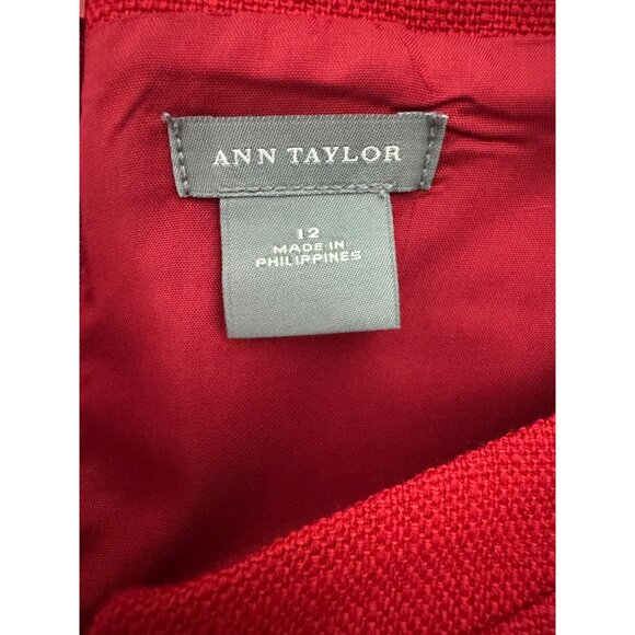 Ann Taylor Red Virgin Wool Knit Sheath Dress w/Pockets Size 12 Lined Classic - Picture 5 of 7